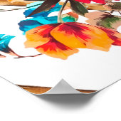 花ファッションデザイン花、油絵画、s、 ポスター (角)