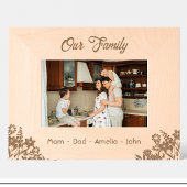 花ファミリ日付名木枠の刻印 レーザー彫刻フレーム