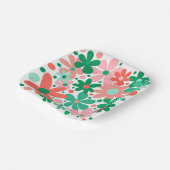 花ファンキーは緑、桃、珊瑚 ペーパープレート (傾斜あり)