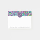 花ファンキーカラフル柄モノグカスタムラム ポストイット (正面)