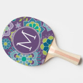 花ファンキーカラフル柄モノグカスタムラム 卓球ラケット (横)