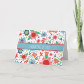 花ファンキーハートガーリー吸光度Notecard カード (正面)