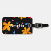 花ファンキーパーソナライズされた ラゲッジタグ (正面横)