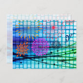 花ファンキー光線抽象デザイン ポストカード (正面/裏面)