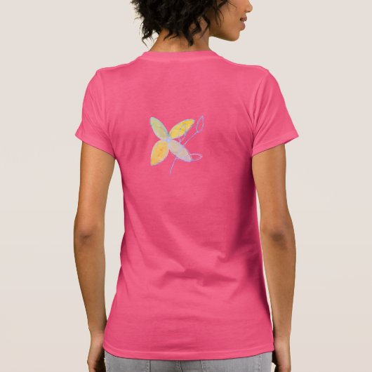 花ファンキー抽象芸術アートへ衣服 Tシャツ (裏面)