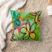 花ファンキー抽象芸術 クッション (ブランケット)