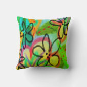 花ファンキー抽象芸術 クッション (裏面)