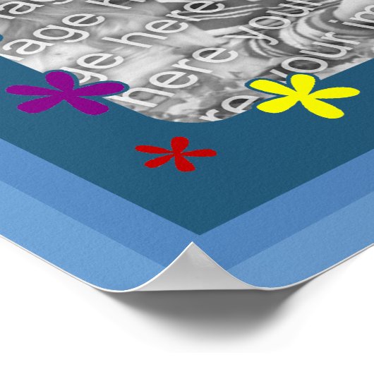 花ファンキー枠の写真を作成 ポスター (角)