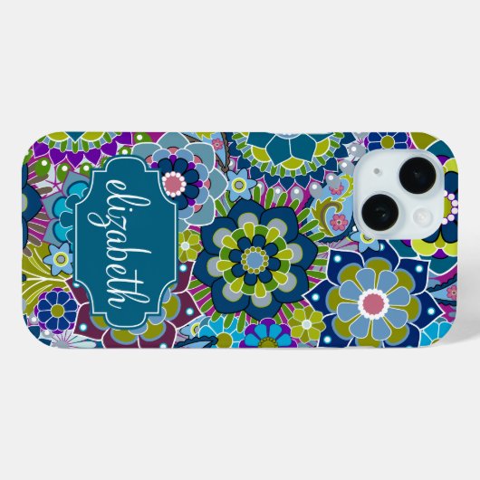 花ファンキー柄名前をカスタムする Case-Mate iPhoneケース (裏面 (横))