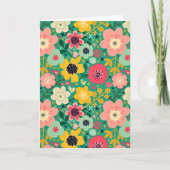 花ファンキー柄 カード (正面)