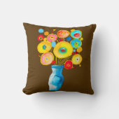 花ファンキー水彩画 クッション (正面)