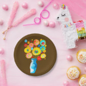 花ファンキー水彩画 ペーパープレート (パーティー)