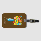 花ファンキー水彩画 ラゲッジタグ (正面横)