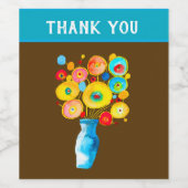 花ファンキー水彩画 ワインラベル (シングルラベル)