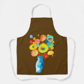 花ファンキー芸術イラストレーション エプロン (正面)