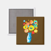 花ファンキー芸術イラストレーション マグネット (正面/裏面)
