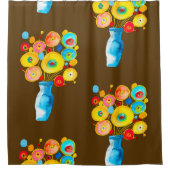 花ファンキー鮮やか芸術イラストレーション シャワーカーテン (正面)