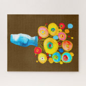 花ファンキー鮮やか芸術イラストレーション ジグソーパズル (横)