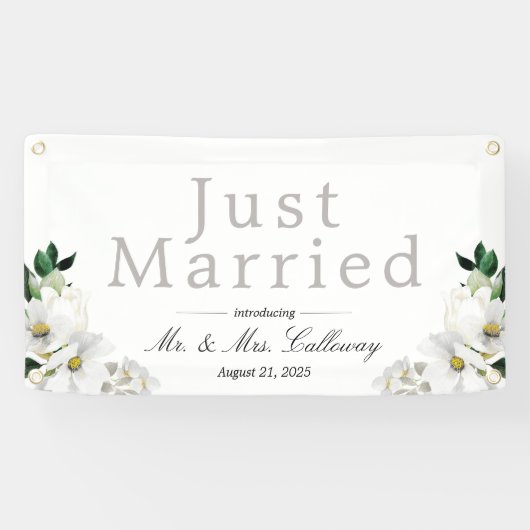 花ファンシーたった今結婚しましたカーバナー 横断幕 (横)