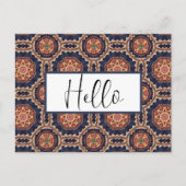 花ファンシーと星形のパターンこんにちは ポストカード (正面)