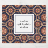 花ファンシーと星形のパターン誕生日 ビールラベル (シングルラベル)