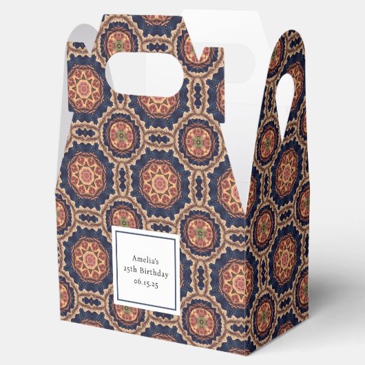 花ファンシーと星形のパターン誕生日 フェイバーボックス (オープン)