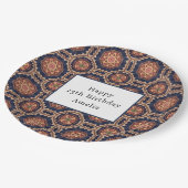 花ファンシーと星形のパターン誕生日 ペーパープレート (アングル)