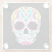 花ファンシー付き砂糖スカル ガラスコースター (裏面)