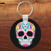 花ファンシー付き砂糖スカル キーホルダー (裏面)