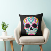 花ファンシー付き砂糖スカル クッション (椅子)