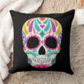 花ファンシー付き砂糖スカル クッション (ブランケット)