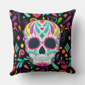 花ファンシー付き砂糖スカル クッション (裏面)