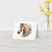 花ファンシー付き馬空白の カード (黄色い花)