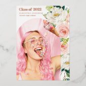 花ファンシー写真アーチ大学院バラ金箔I 箔招待状 (正面)