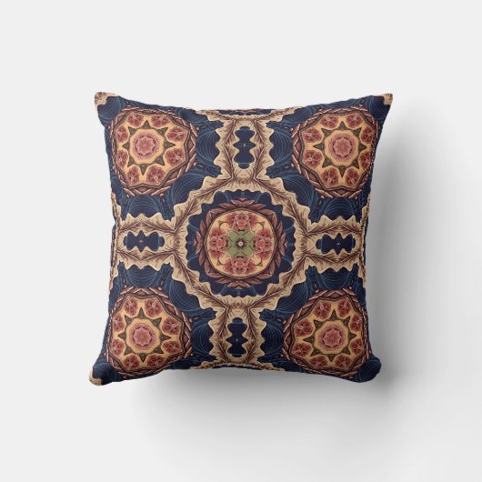 花ファンシー形と星形のパターン クッション (裏面)