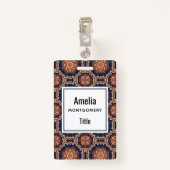 花ファンシー形と星形のパターン バッジ (裏面クリップ)