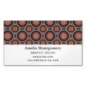 花ファンシー形と星形のパターン マグネット名刺 (正面)