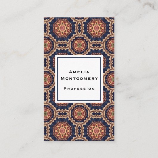 花ファンシー形と星形のパターン 名刺 (正面)