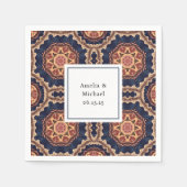 花ファンシー形と星形のパタ結婚ーン スタンダードカクテルナプキン (正面)