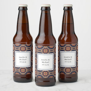 花ファンシー形と星形のパタ結婚ーン ビールラベル