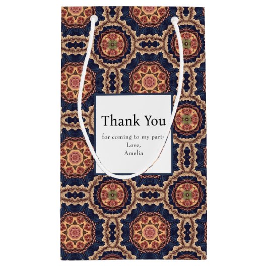 花ファンシー形・星形パターンありがとう スモールペーパーバッグ (裏面)