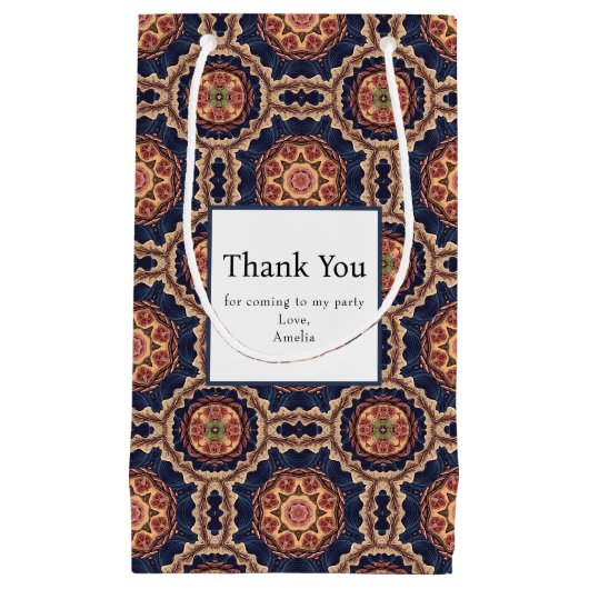 花ファンシー形・星形パターンありがとう スモールペーパーバッグ (正面)