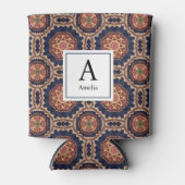 花ファンシー形・星形模様モノグラム 缶クーラー (正面)