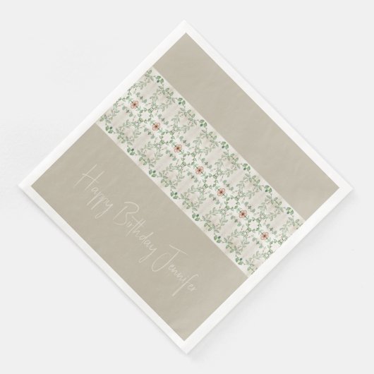 花ファンシー柄の灰色 (コーナー)