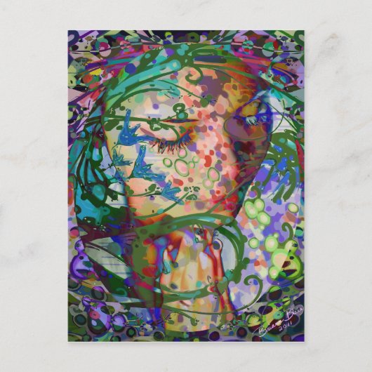 花フェミニンの祈女が咲く ポストカード (正面)