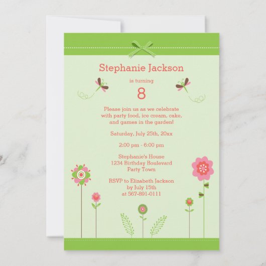 花フェミニン園誕生会 招待状 (裏面)