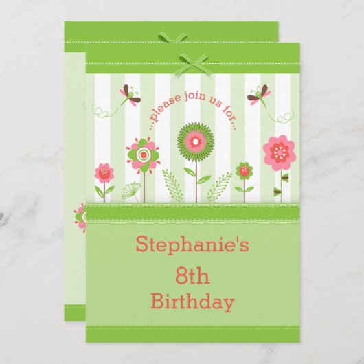 花フェミニン園誕生会 招待状 (正面/裏面)