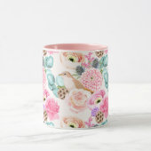 花フェミニン模様マグカップ マグカップ (中央)