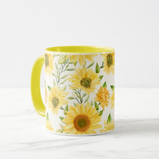 花フェミニン模様マグカップ マグカップ (正面左)