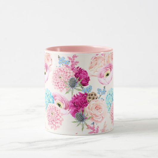 花フェミニン模様マグカップ マグカップ (中央)